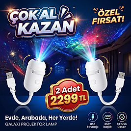 Galaksi Projektör Gece Lambası 8 Farklı Uzay Temalı 360° Ayarlanabilir USB Mini Projeksiyon Cihazı