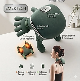 Isıtmalı El Şekilli Taşınabilir Şarjlı Masaj Cihazı- Insan Eli Hissi Veren Boyun, Sırt , Omuz
